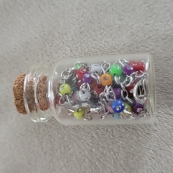 Rosary in a bottle tiny multicolor rosary necklace in a glass bottle - Picture 3 of 6